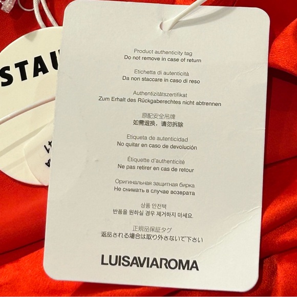 STAUD Ashanti Asymmetric Off Shoulder Red Rose Gown - Picture 7 of 14